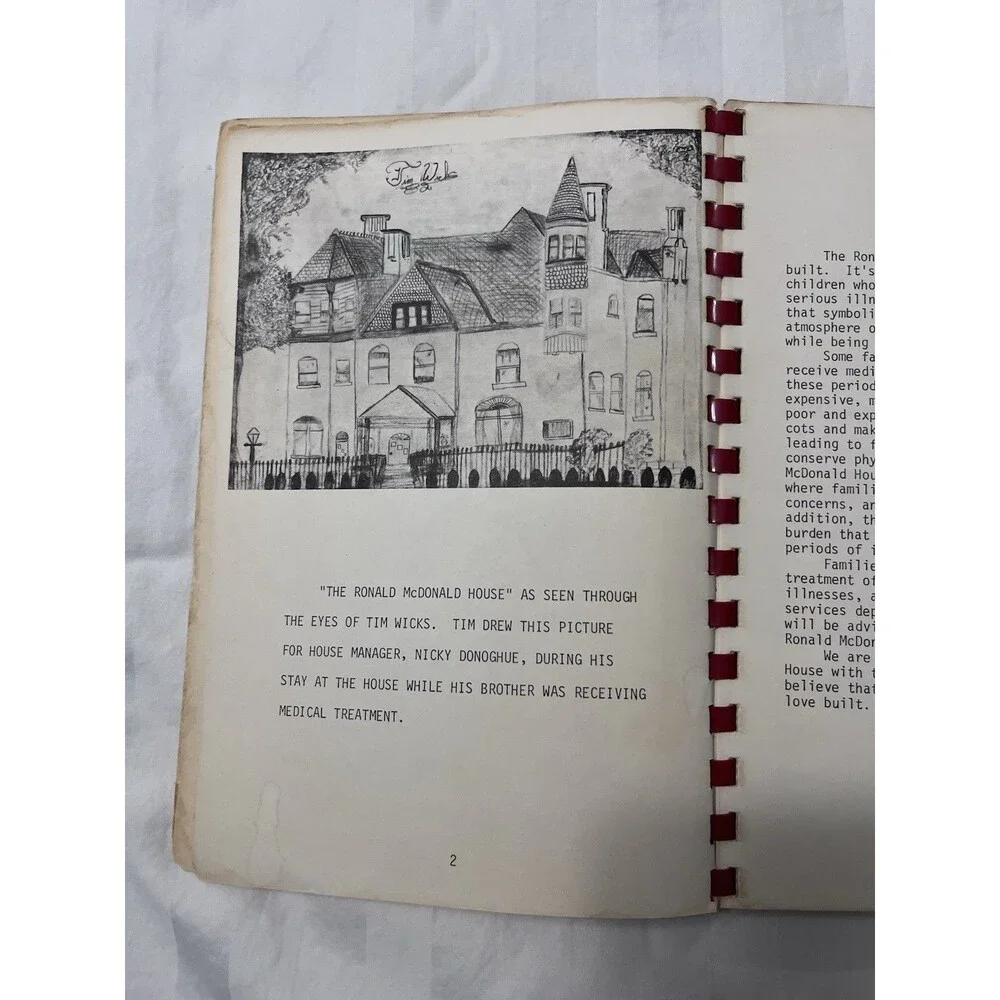 1983 Ronald McDonald House Cookbook Taste of Love Pittsburgh PA Spiral Vintage
